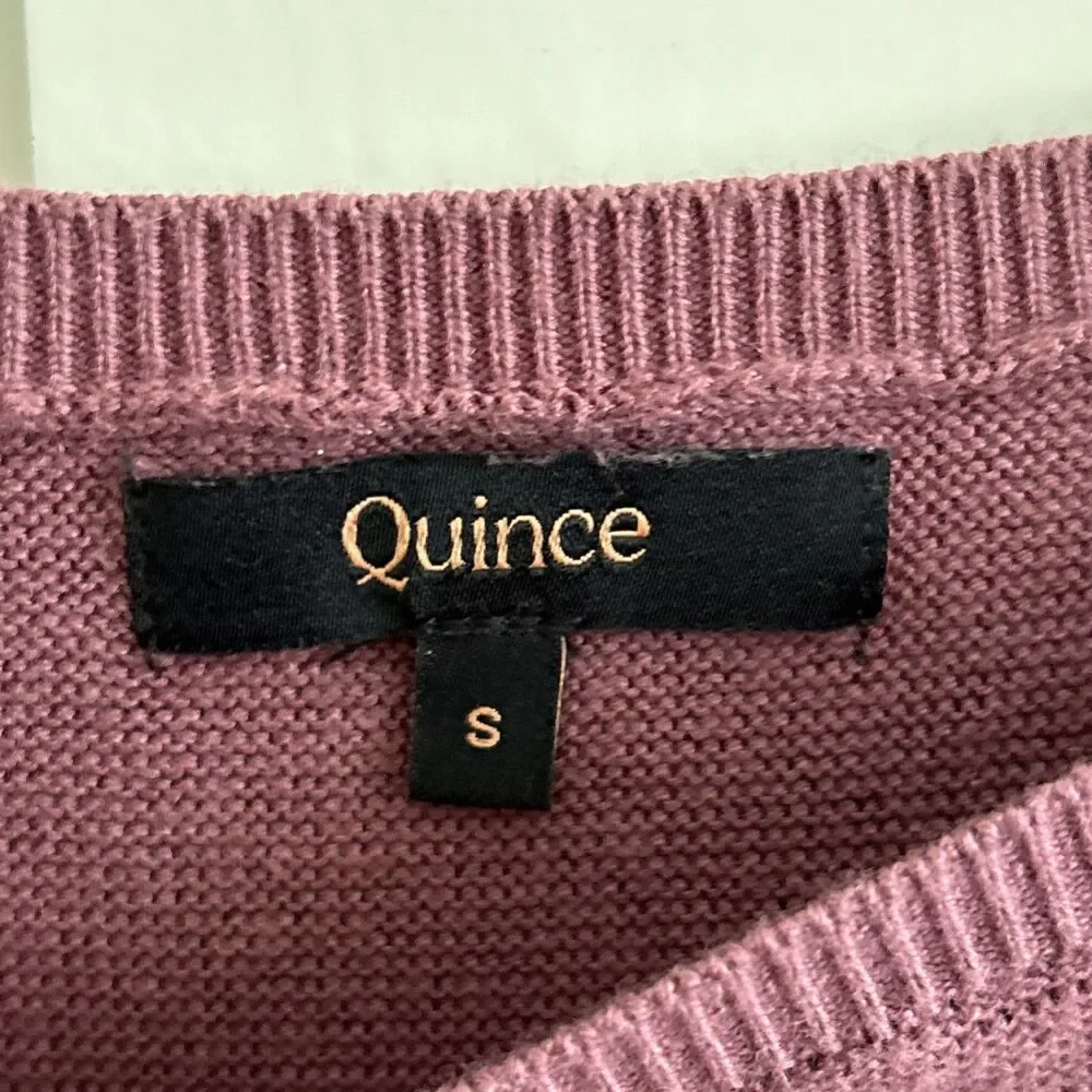 VGUC Quince Cotton Cashmere Link-Stitch Dolman Sweater Crushed Berry Purple S - Picture 5 of 10